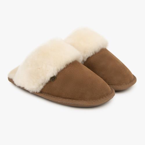 Ladies Duchess Sheepskin Slipper Chestnut Extra Image 1